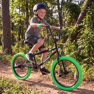 20" Trick Bicycle with 270 Degree Steering and Adjustable Seat for Kids and Teens-Green