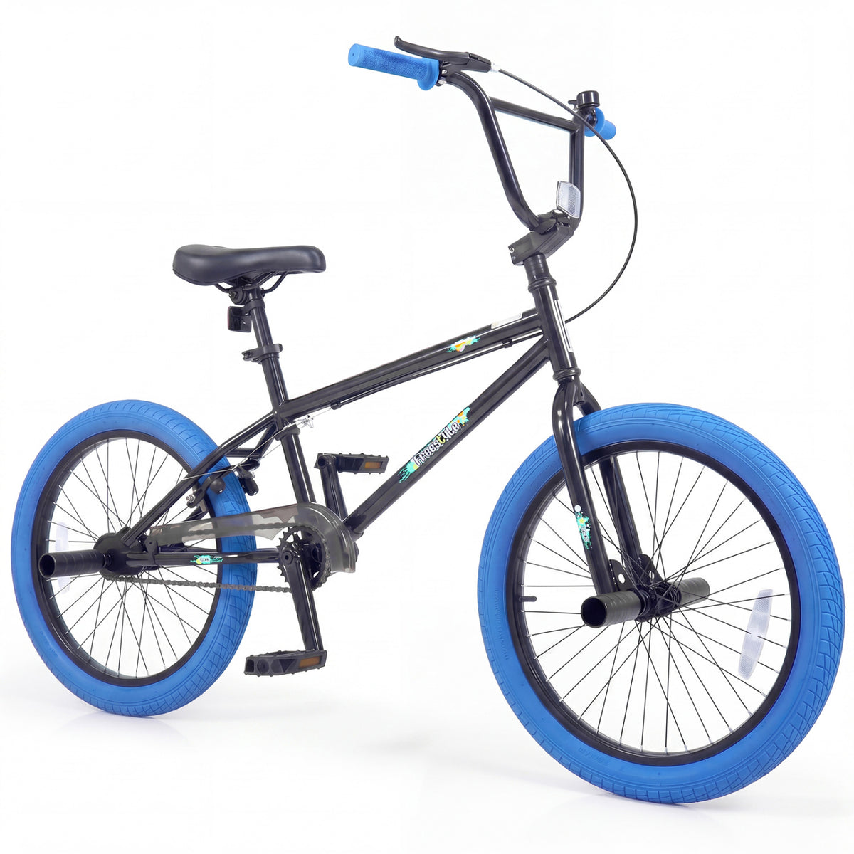 20" Trick Bicycle with 270 Degree Steering and Adjustable Seat for Kids and Teens-Navy