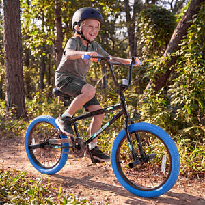 20" Trick Bicycle with 270 Degree Steering and Adjustable Seat for Kids and Teens-Navy