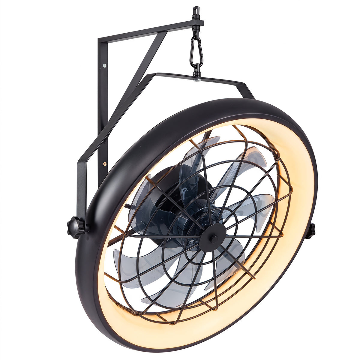20â€ Wall Mounted Fan with Dimmable LED Light and 6 Wind Speeds-Black