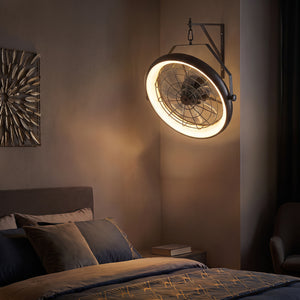 20â€ Wall Mounted Fan with Dimmable LED Light and 6 Wind Speeds-Black