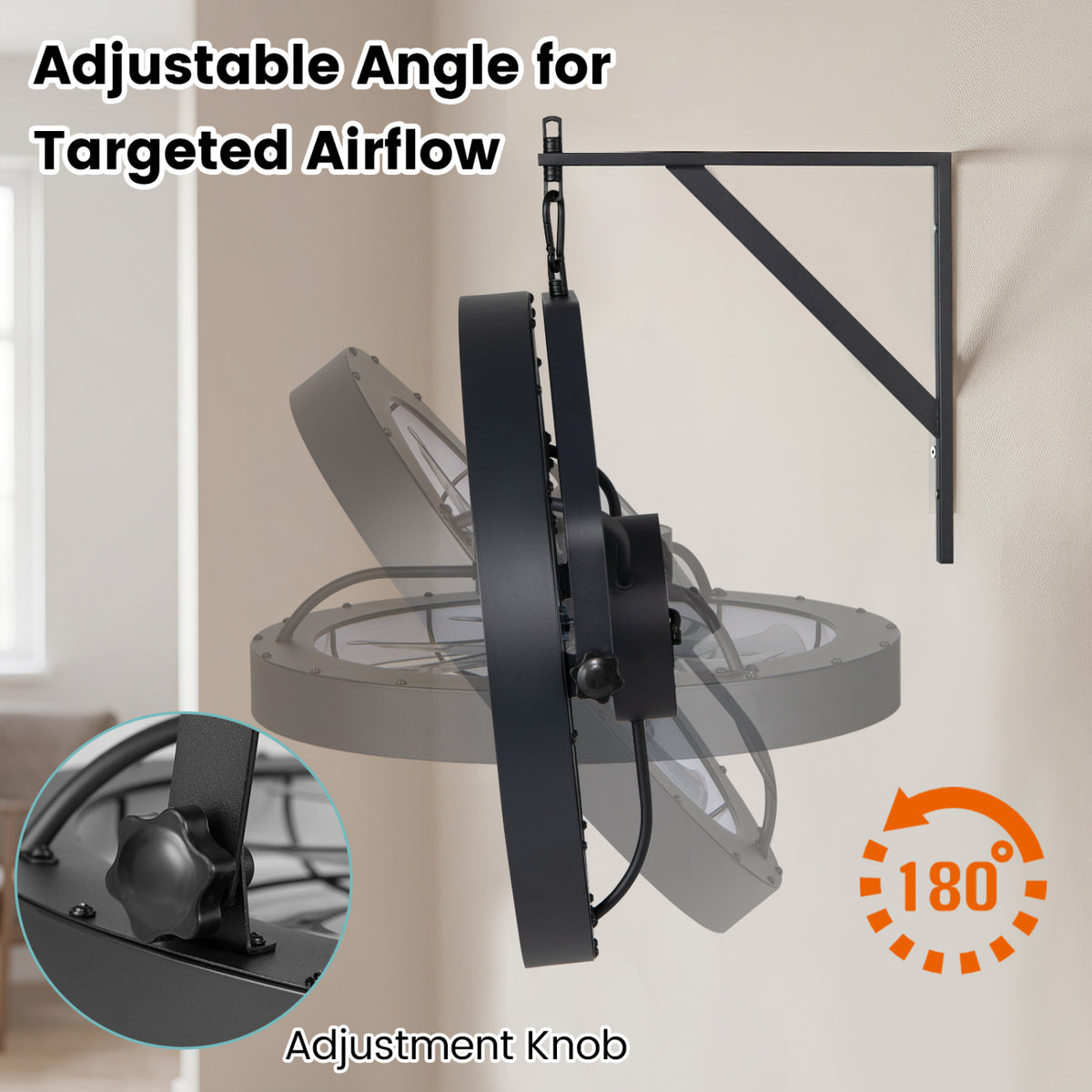 20â€ Wall Mounted Fan with 3CCT Dimmable LED Light and Timer-Black