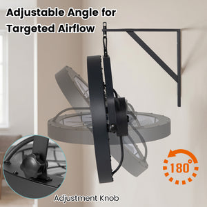 20â€ Wall Mounted Fan with 3CCT Dimmable LED Light and Timer-Black