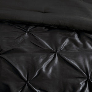 7 Piece Tufted Comforter Set Black Queen