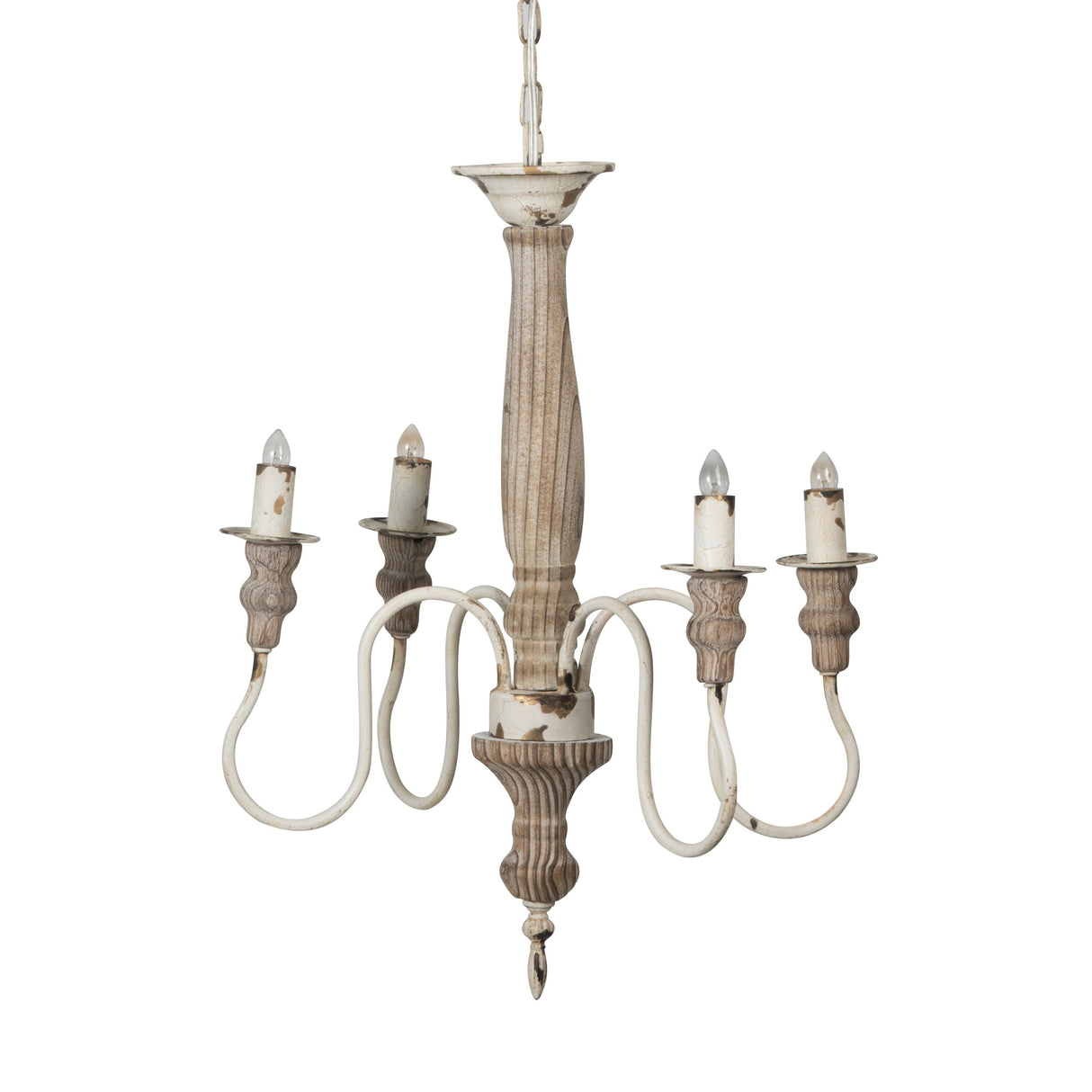 4 Light Chandelier, Hanging Light Fixture With Adjustable Chain For Kitchen, Bulb Not Included - Cream White by Couch.com