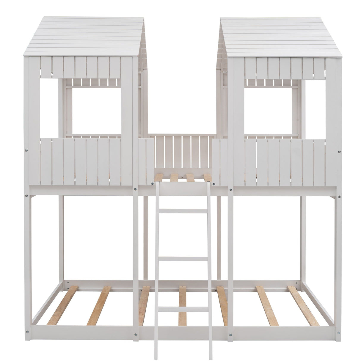 Bunk Bed With Roof, Window, Guardrail, Ladder by Couch.com