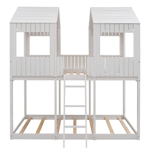 Bunk Bed With Roof, Window, Guardrail, Ladder by Couch.com