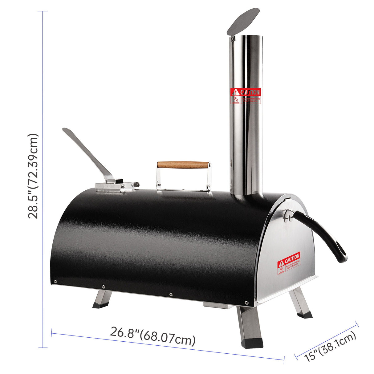 Pizza Oven Outdoor 12" Automatic Rotatable Pizza Ovens Portable Stainless Steel Wood Fired Pizza Oven Pizza Maker With Built-In Thermometer Pizza Cutter Carry Bag by Couch.com