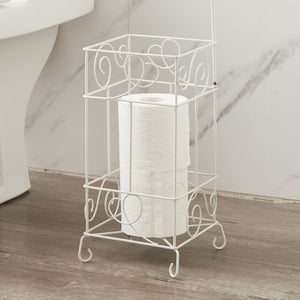 Metal Frame Toilet Paper Holder Stand, Bathroom Tissue Organizer by Couch.com