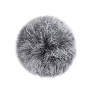 Alberta - Mongolian Sheepskin Round Ottoman by Couch.com