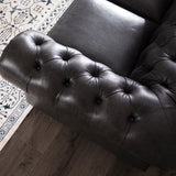 Traditional Tufted Leather Chesterfield Nailhead Sofa by Couch.com