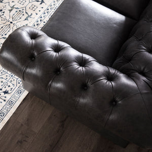 Traditional Tufted Leather Chesterfield Nailhead Sofa by Couch.com