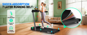 FYSIQ Foldable Treadmill for Home, 1-12 km/h, 3-in-1 Walking Pad with Dual LED Display, 12 Programmes and Remote Control,