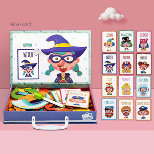 Montessori Magnetic Fun Puzzle Children's Wooden Puzzle Box Game Cartoon Educational Painting Toys For Children Gift Antistress