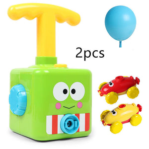 Power Balloon Launch Tower Toy Puzzle  Education Inertia Air Power Balloon Car Science Experimen Toy For Children Gift