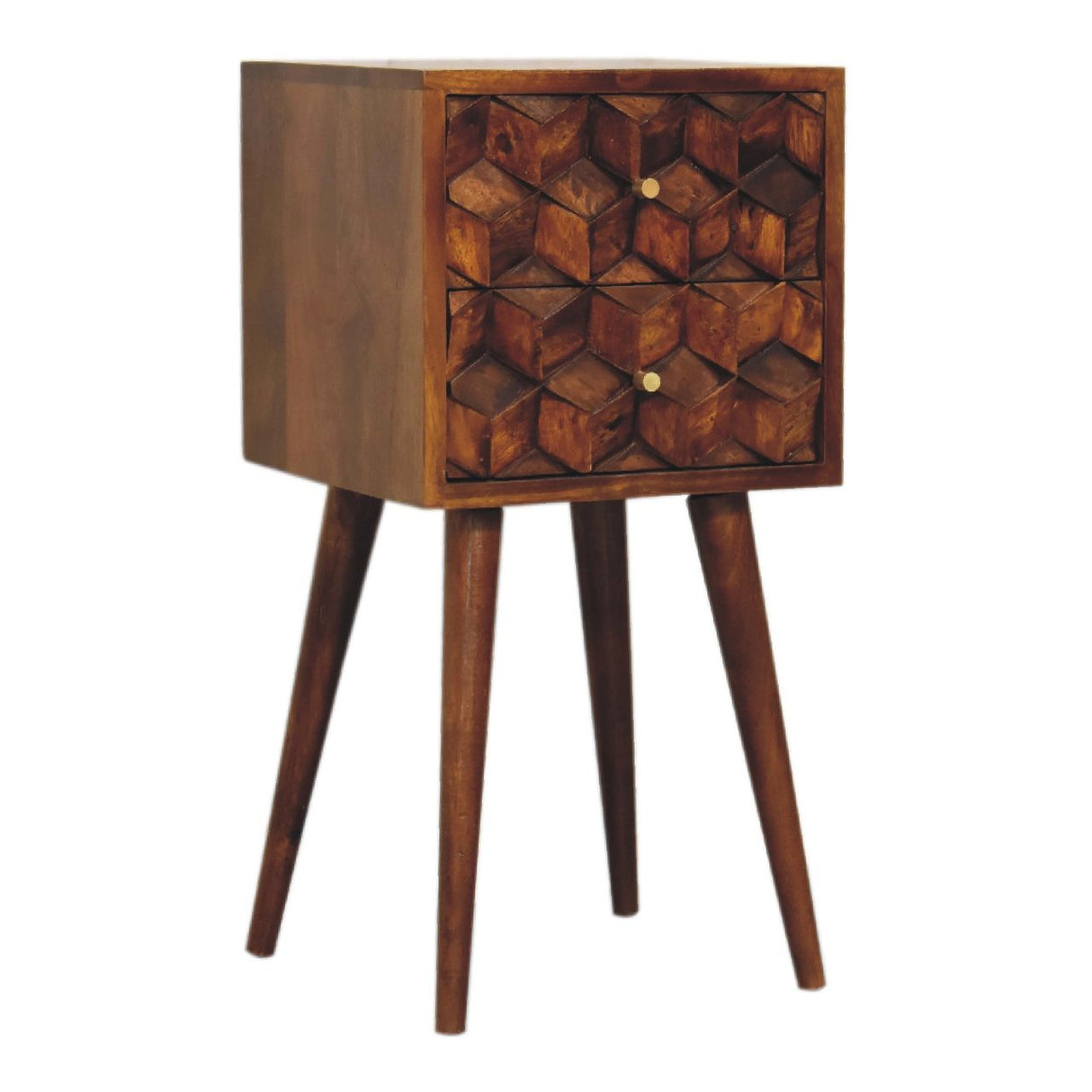 Mini Cube 2 Drawer Nightstand - Chestnut by Couch.com