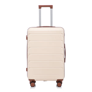 3-Piece ABS Spinner Wheel Luggage Set 20"/24"/28" Beige