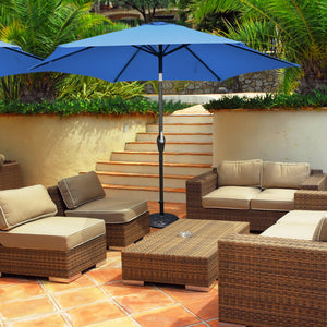 9 ft Patio Outdoor Umbrella with Crank-Orange