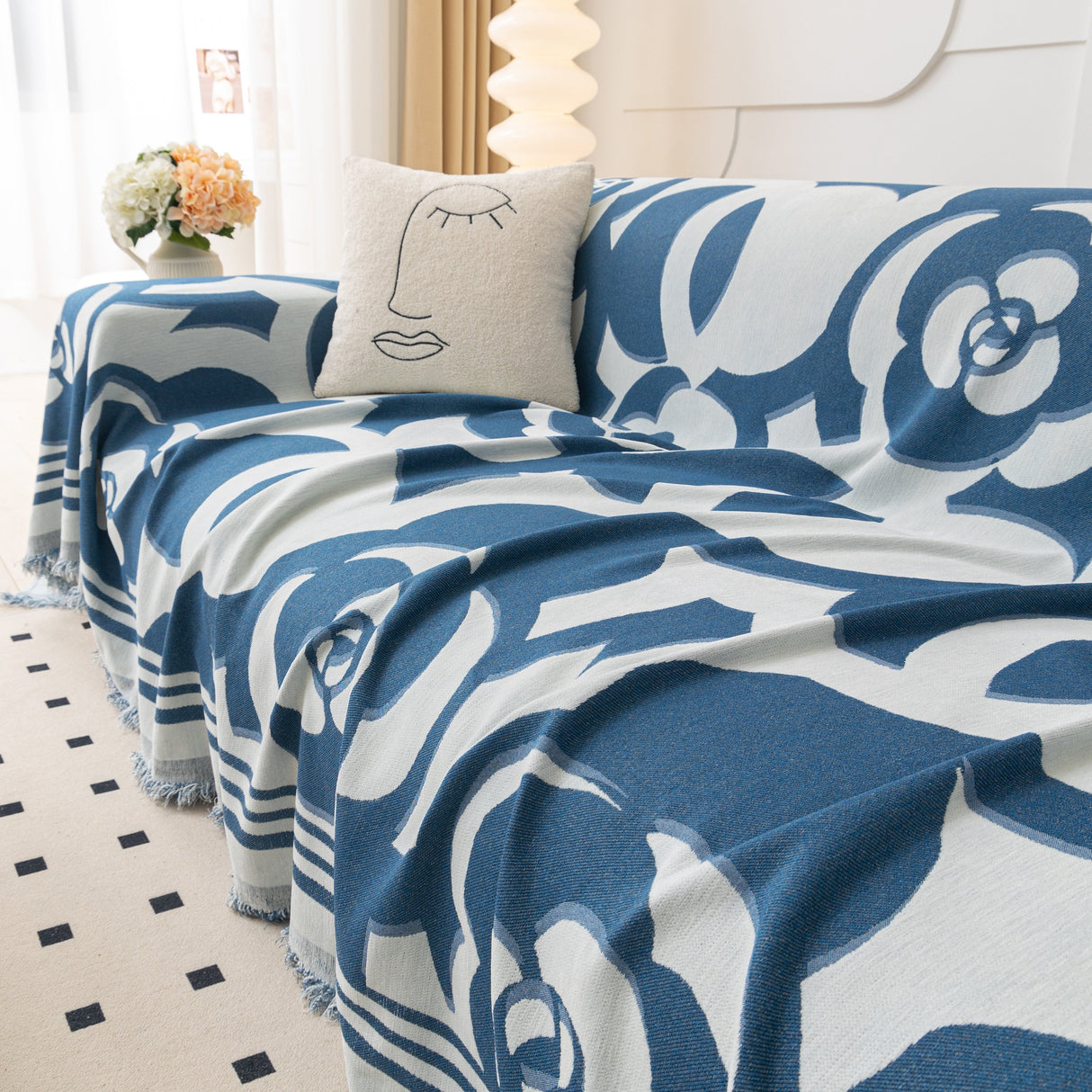 Chenille Sofa Cover Blanket, Couch Cover Blanket Throws for Couches Living Room Furniture Throw Covers