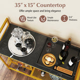 C-shaped Modern Sofa Side Table with Faux Marble Tabletop and Storage Shelf-White
