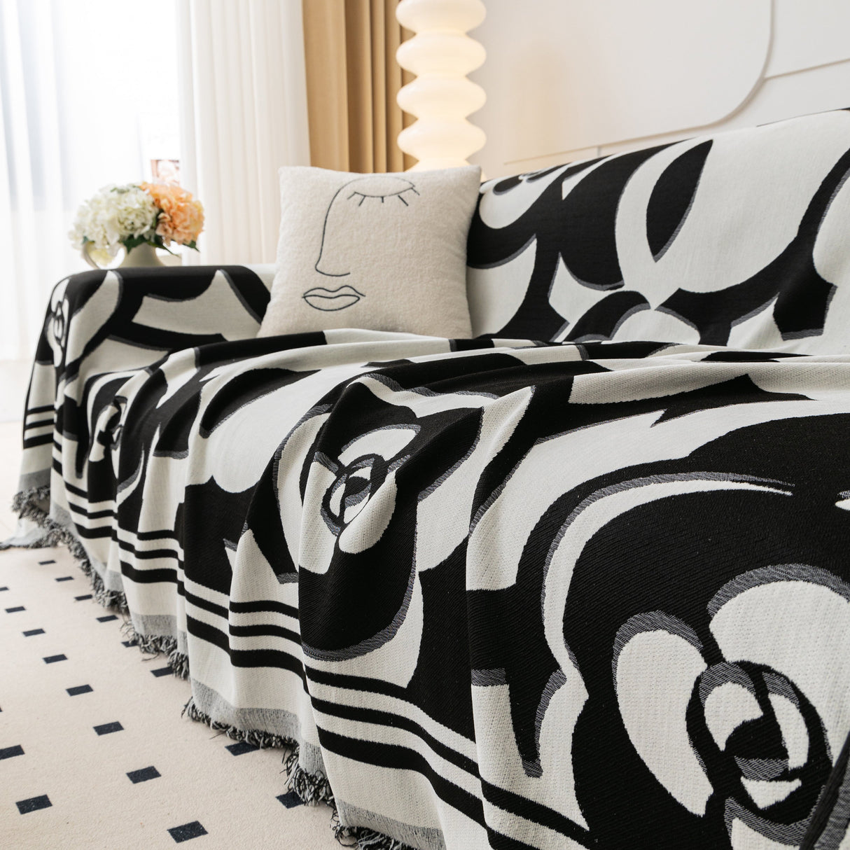 Chenille Sofa Cover Blanket, Couch Cover Blanket Throws for Couches Living Room Furniture Throw Covers