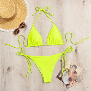 Swimwear Women Bandage Women Triangle Bathing Suits 2 Pieces Bikini Bowknot Swimsuit Bikini Set Swimwear Bikini Sets Bikinis Bathing Suit Push Up Swimsuit Summer Beachwear