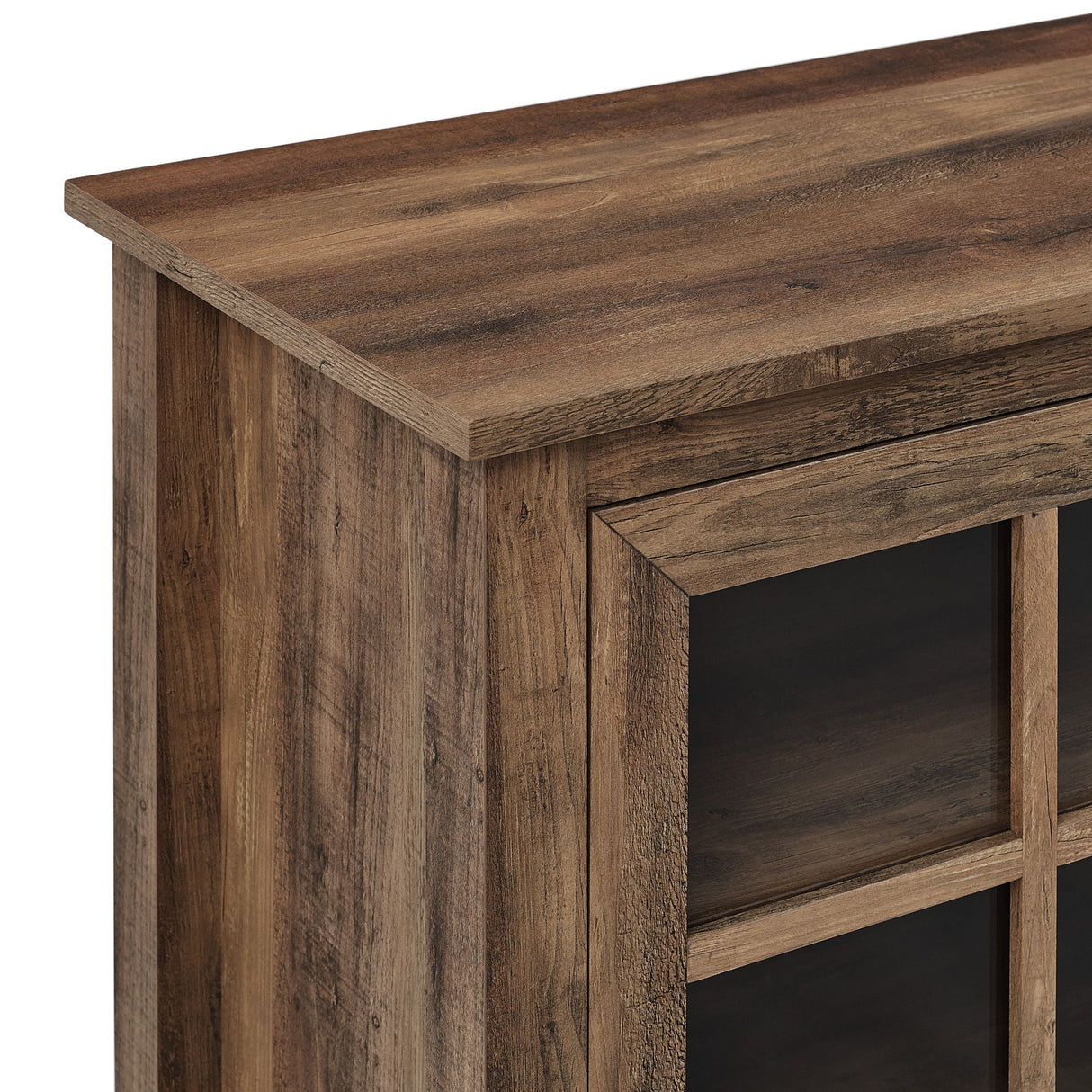 Modern Farmhouse 2 Door Glass Windowpane 70" TV Stand For 80" TVs by Couch.com