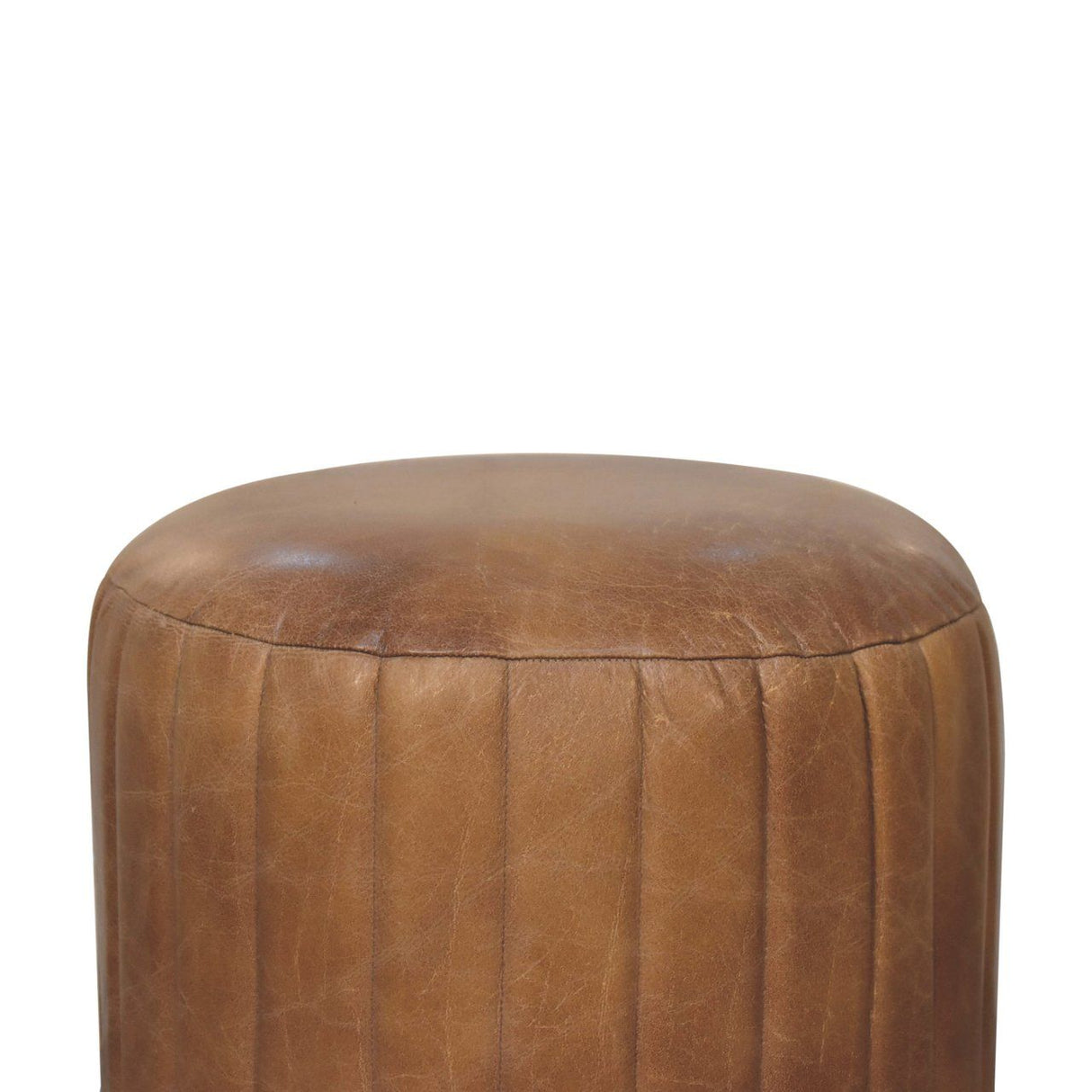 Buffalo - Leather Boucle Footstool - Brown by Couch.com