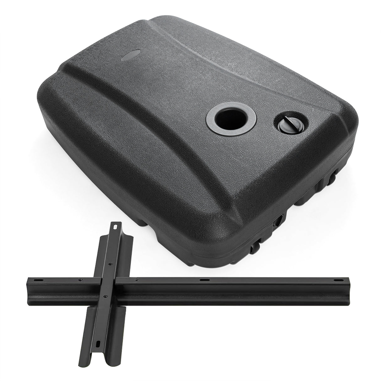 220 LBS Cantilever Patio Umbrella Base Stand with  Wheels Fillable offset Umbrella Stand-Black
