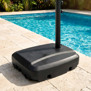 220 LBS Cantilever Patio Umbrella Base Stand with  Wheels Fillable offset Umbrella Stand-Black