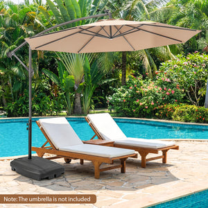 220 LBS Cantilever Patio Umbrella Base Stand with  Wheels Fillable offset Umbrella Stand-Black