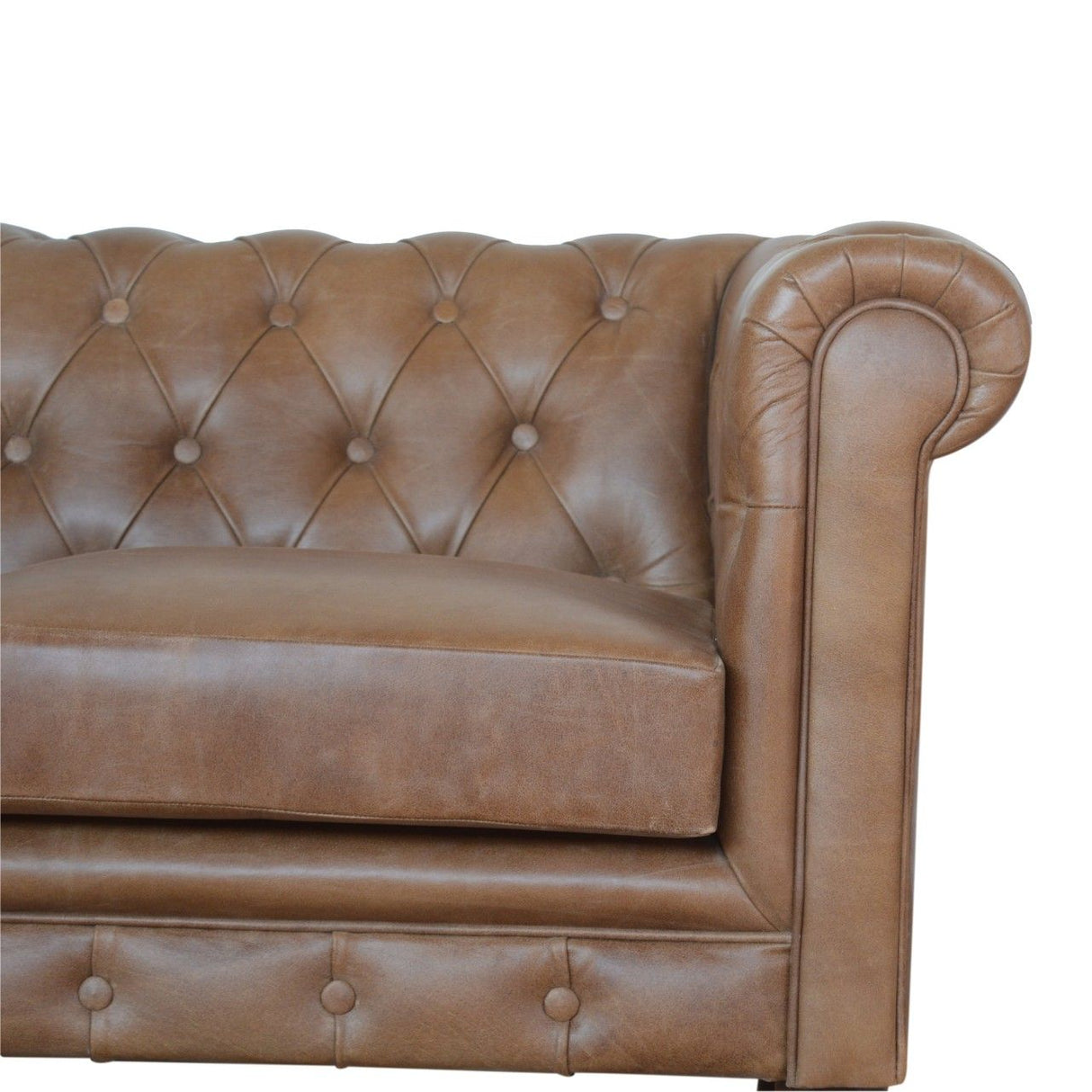 Buffalo - Leather Chesterfield Sofa - Brown by Couch.com