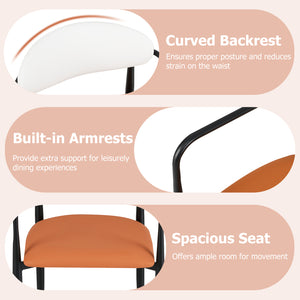 Modern Dining Chairs Set of 2 with Padded Seat and Curved Back