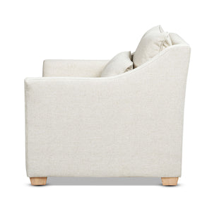 Ada - Flared Arm Contemporary Armchair With Lumbar Pillow - Flax White by Couch.com