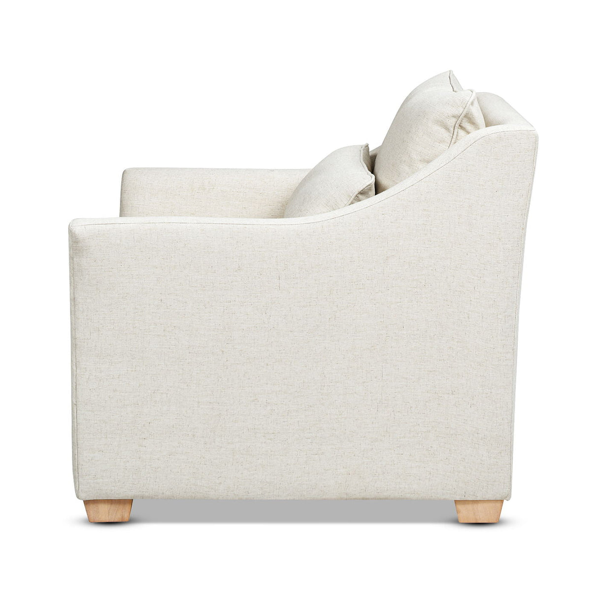 Ada - Flared Arm Contemporary Armchair With Lumbar Pillow - Flax White by Couch.com