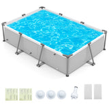 690/978/1158/1617 Gal Outdoor Family Swimming Pool with Metal Frame-10 ft