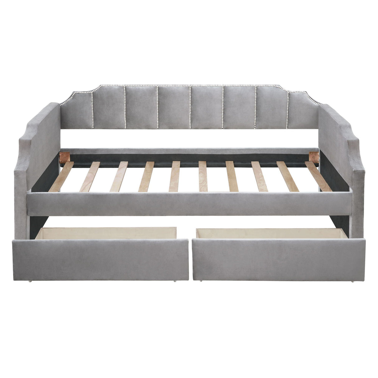 Upholstered Daybed With Drawers, Slat Support by Couch.com