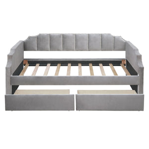 Upholstered Daybed With Drawers, Slat Support by Couch.com