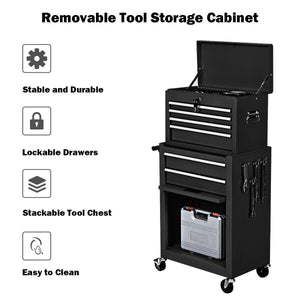 Rolling Cabinet Storage Chest Box Garage Toolbox Organizer-Red