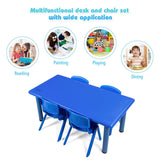 Kids Plastic Rectangular Learn and Play Table-Red