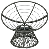 Rattan Papasan Chair Ergonomic 360-degree Swivel Soft Cushion Garden-Burgundy