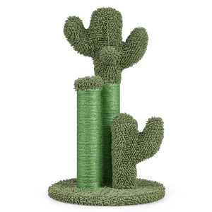 22 Inch Cactus Cat Scratching Post with Natural Sisal Rope-Green