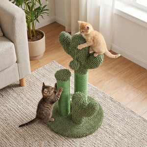 22 Inch Cactus Cat Scratching Post with Natural Sisal Rope-Green
