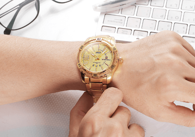 Men's  Luxury Stainless steal Waterproof Watch With Day And Date Display Unique Design Perfect Gift In Modern Metal Men  Wrist Watch Design