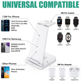 3-in-1 Fast Wireless Charging Stand for Phones, Apple Watch & AirPods by Infinite Basics