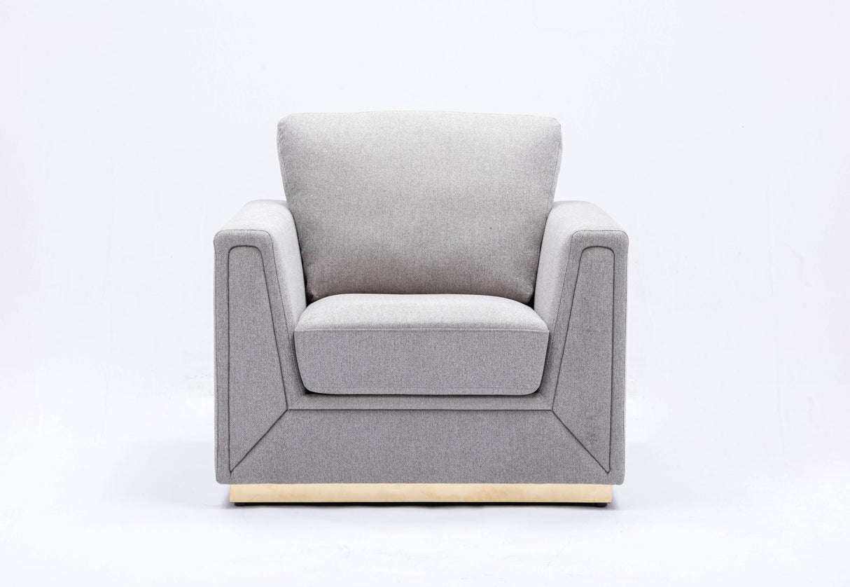 Valin - 3 Piece Living Room Set Meeting Room And Small Apartment Sofa Loveseat Chair - Gray by Couch.com