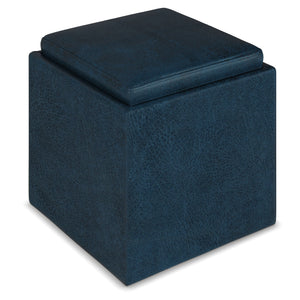 Rockwood - Upholstered Cube Storage Ottoman With Tray by Couch.com