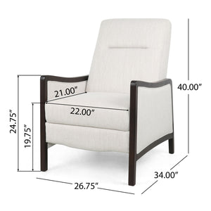 Drury Contemporary Fabric Upholstered Pushback Recliner