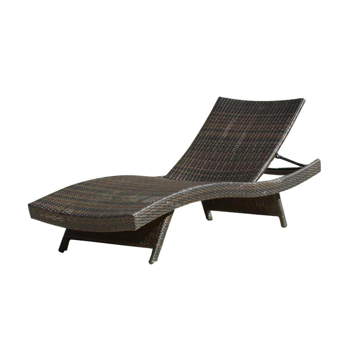 Mysticism Outdoor Chaise Lounge With Adjustable Backrest And Foldable Legs - Brown Multi by Couch.com