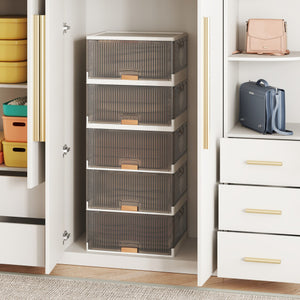 3/4/5/6-Cube Stackable Storage Bins with Detachable Wheels-5 Cube